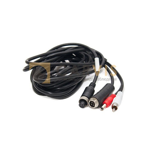 Универсальный 5-метровый кабель с разъемами 4-pin (мама) и 4-pin (папа), оснащенный дополнительными аудио и питающими разъемами, предназначенный для подключения автомобильных видеорегистраторов и камер.