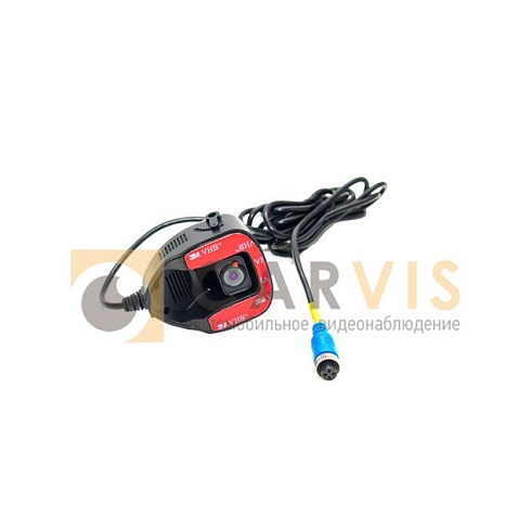 Черный автомобильный видеорегистратор CARVIS MDA-448HDD Lite с прочным металлическим корпусом и ребрами охлаждения, оснащенный портом USB, слотом для карты памяти и светодиодными индикаторами, предназначенный для записи видеоданных в системах видеонаблюдения.