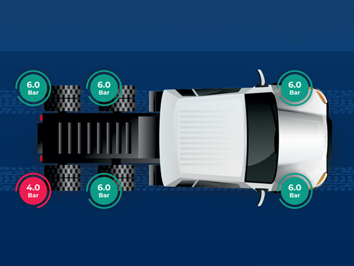 Установка систем контроля давления в шинах на транспорт