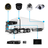 Комплект видеонаблюдения: крупнотоннажный грузовик автопоезд