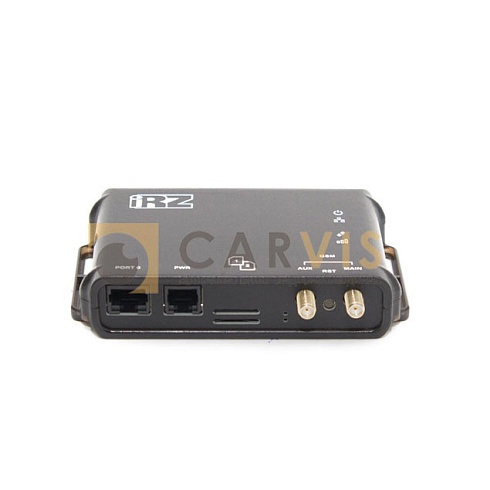 4G мобильный роутер IRZ RL01, черного цвета, для обеспечения высокоскоростного интернет-соединения в автомобильных видеонаблюдательных системах.