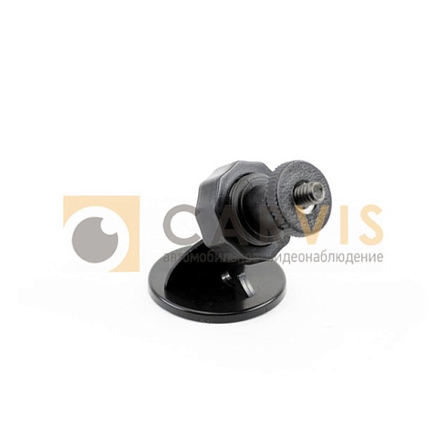 Пластиковый кронштейн CARVIS черного цвета с гибким регулируемым шарниром и круглым основанием для крепления, предназначен для установки оборудования в транспортных средствах.